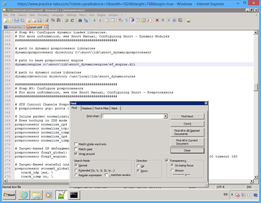 Practice Labs screenshot.